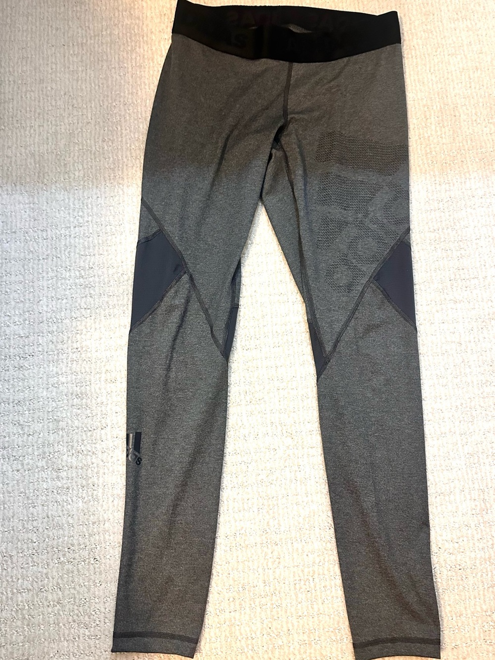 Adidas Women’s Alphaskin Gray Black Training Leggings